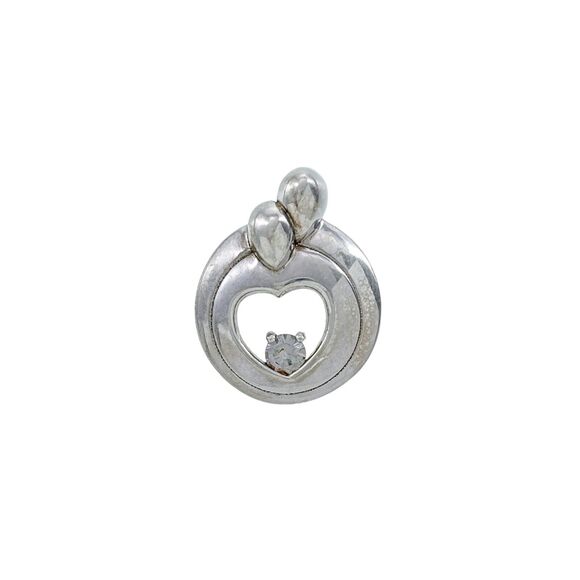 Vintage Jewelry - Vintage JRD Sterling Silver 925 Family Hugging White Topaz Pendant